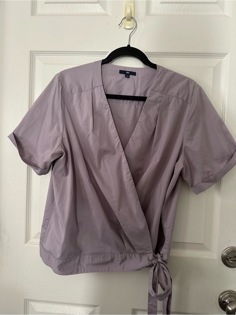 GAP Lilac Wrap Short-Sleeve Blouse